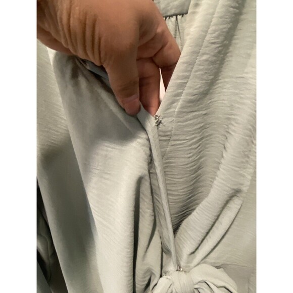 NWT Calvin Klein Wrap Mini Dress Womens Medium Icy Color V-Neck Long Sleeve Sz M - Picture 3 of 10